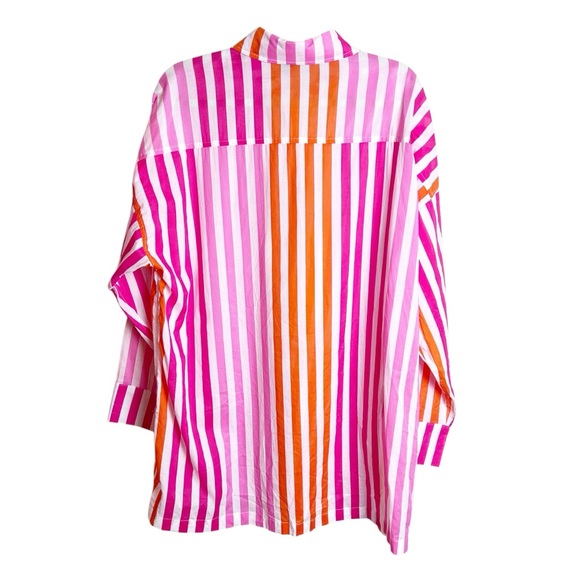 Beach Riot Alexa Top Cover-Up in Sunset Stripes Size PL Petite Large - Picture 3 of 13